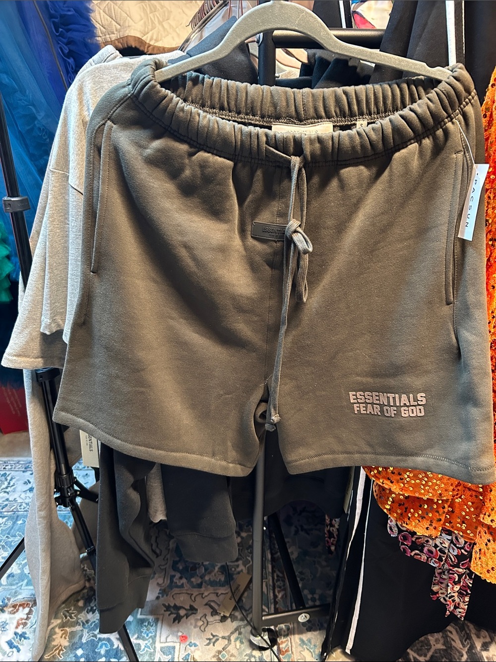 Men’s Olive Drawstring Shorts
